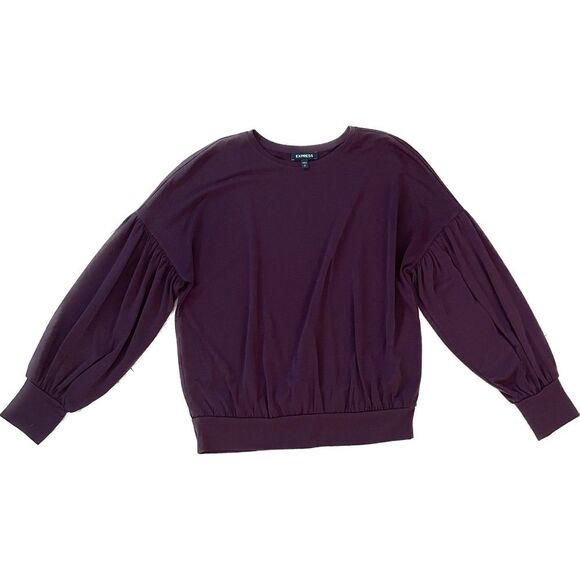 Express | Burgundy Balloon Sleeve Top | Small - Picture 1 of 4